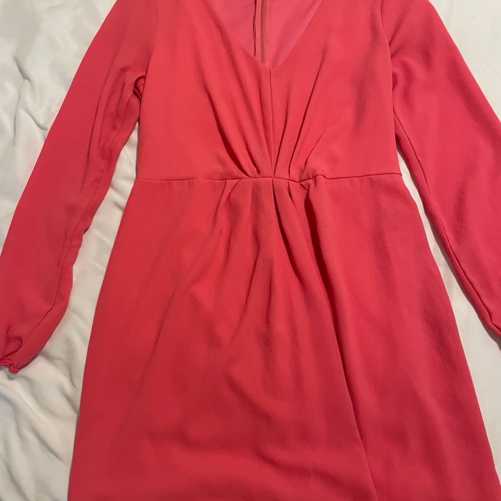 Elegant Pink Long Sleeve Dress
